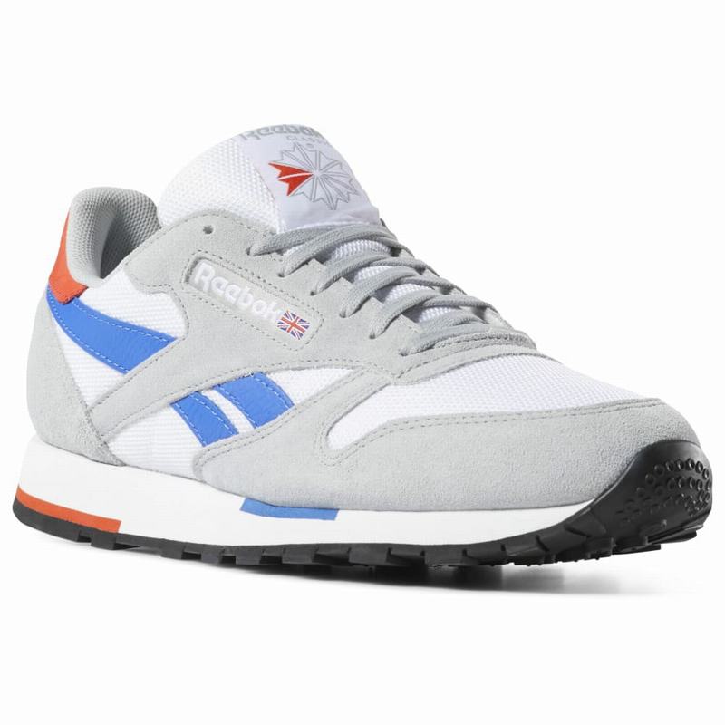 Reebok Classic Leather Tenisky Panske - Biele/Siva/Modre RX3873XO